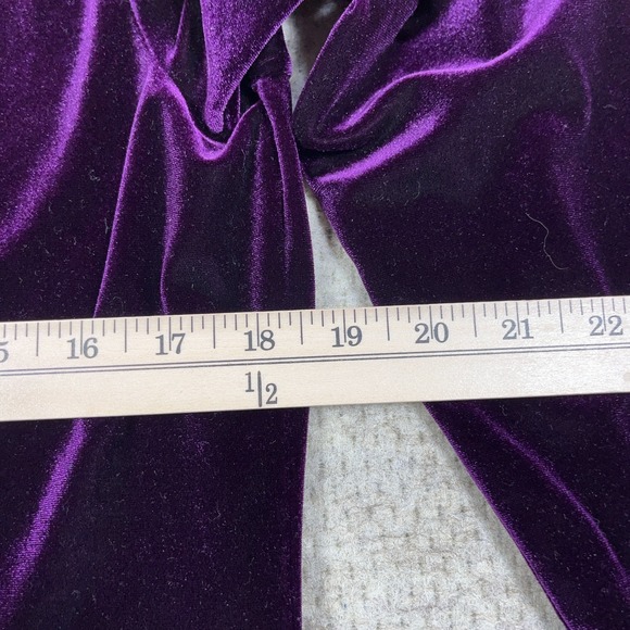 Lauren Ralph Lauren Velvet Keyhole Blouse Shirt Womens Large 3/4 Sleeve - Picture 7 of 9